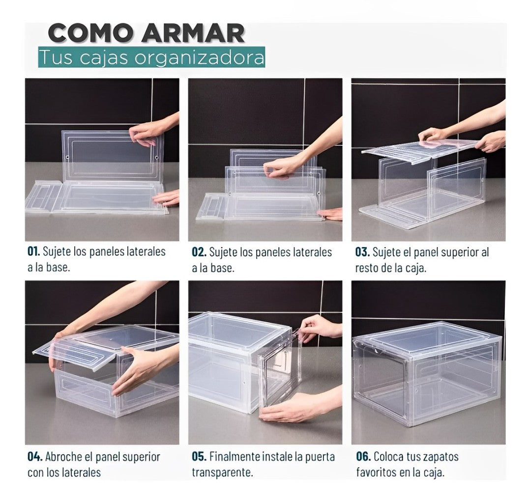 Caja Apilable Transparente Para Tenis