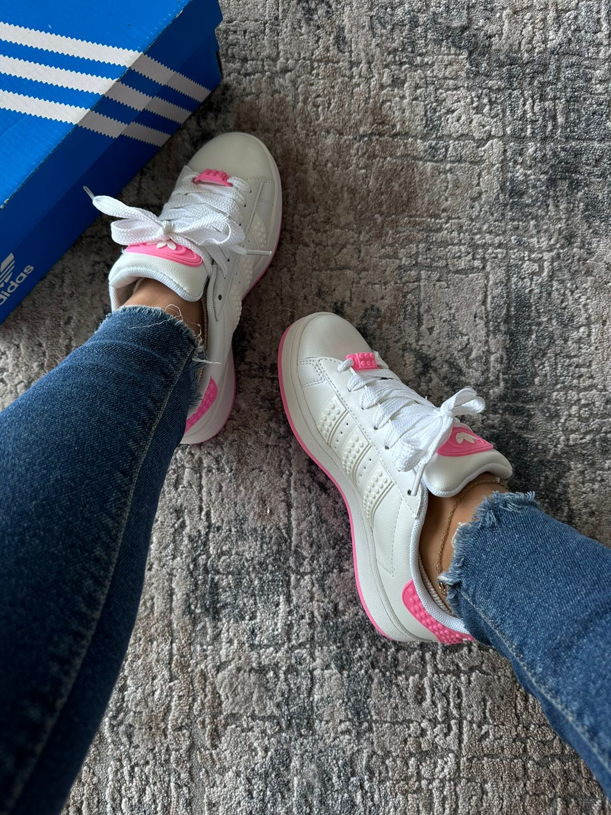 (Adidas Campus Lego Blanco Rosado