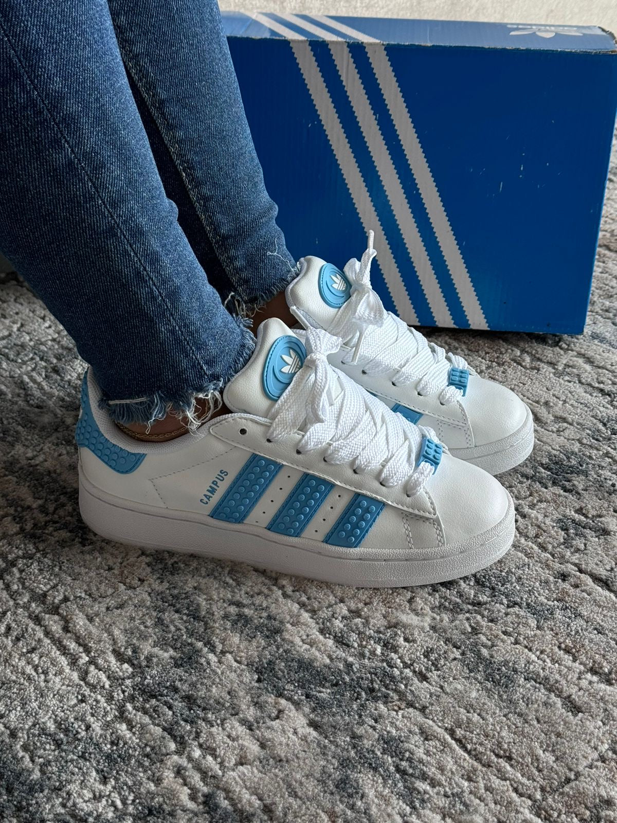 Adidas Campus Lego Blanco Azul